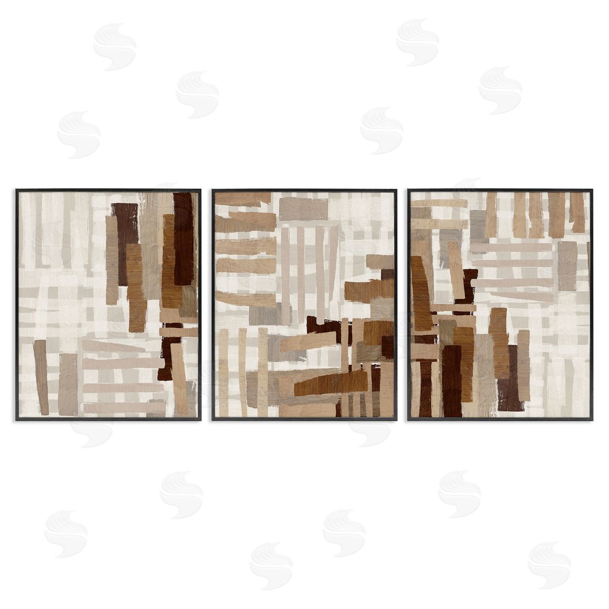 Amber Sterling Natural Hatched Patterns Black Framed Giclee Wall Art Print