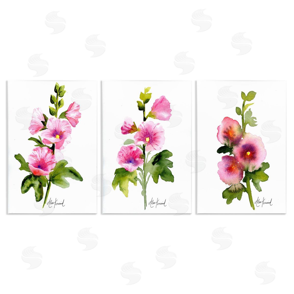 Alexandria Gilbert Kincaid Pink Flower Watercolors Wooden Wall Plaque Art Print