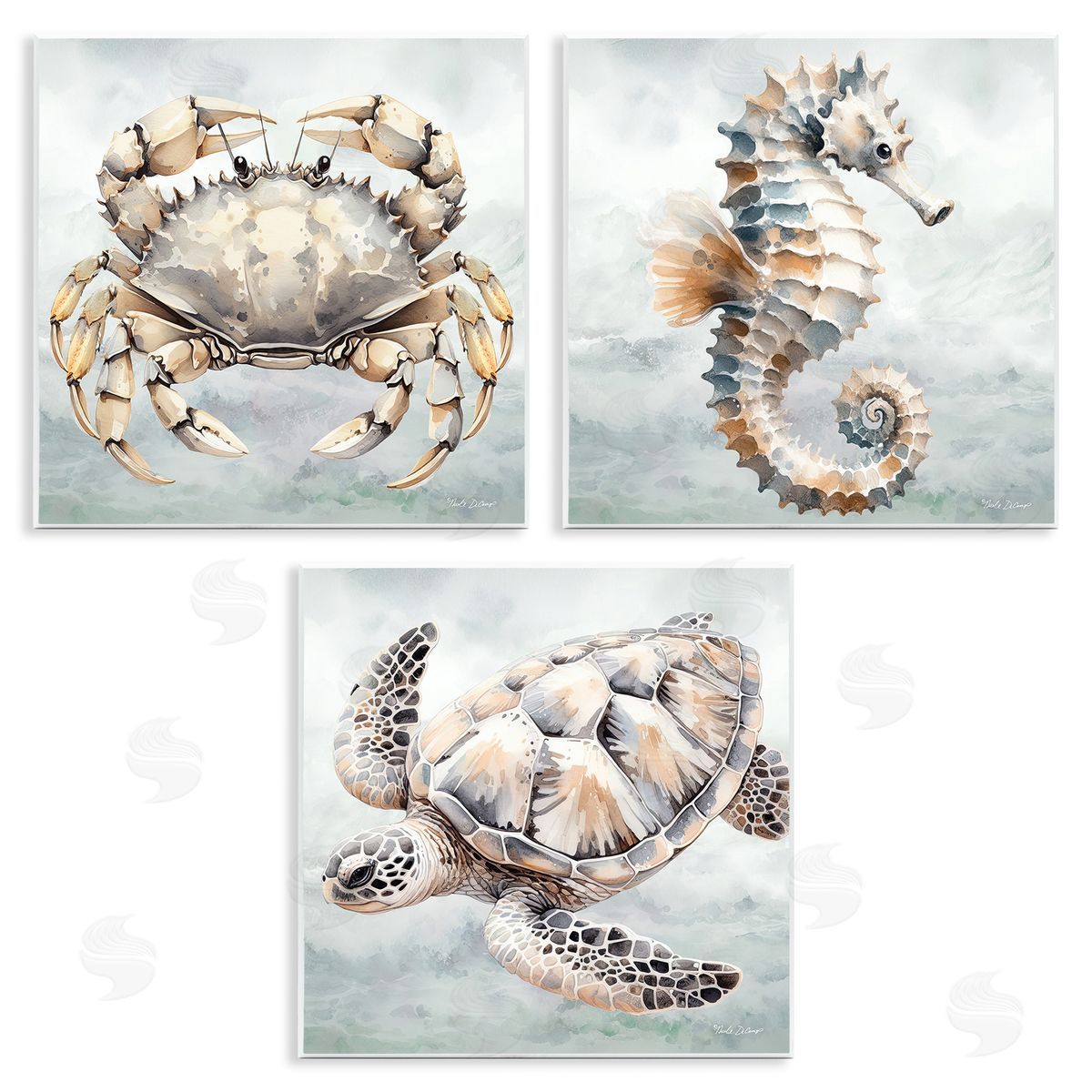 Nicole DeCamp Traditional Marine Life Wooden Wall Plaque Art Print