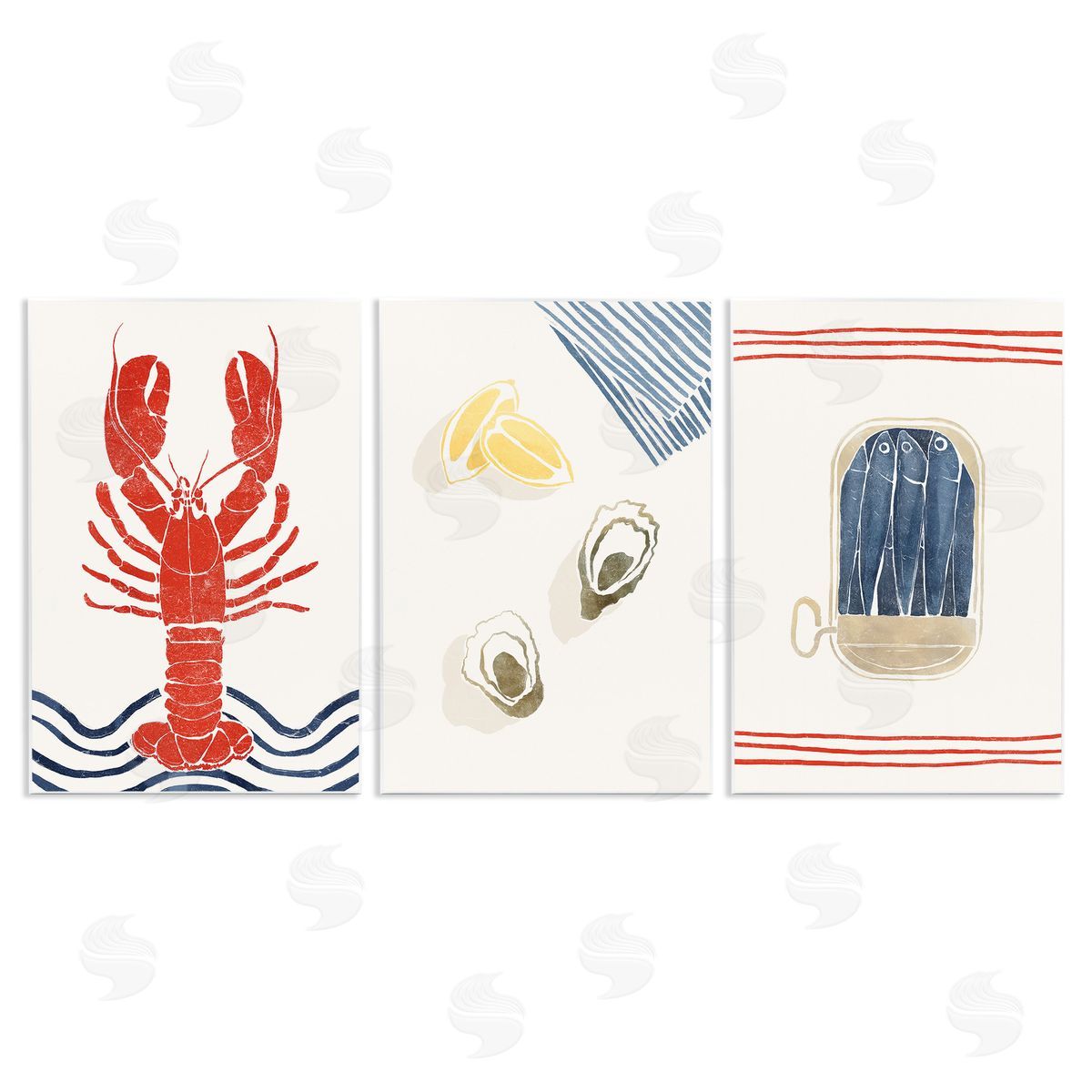 Yuyu Pont Abstract Ocean Life Wooden Wall Plaque Art Print