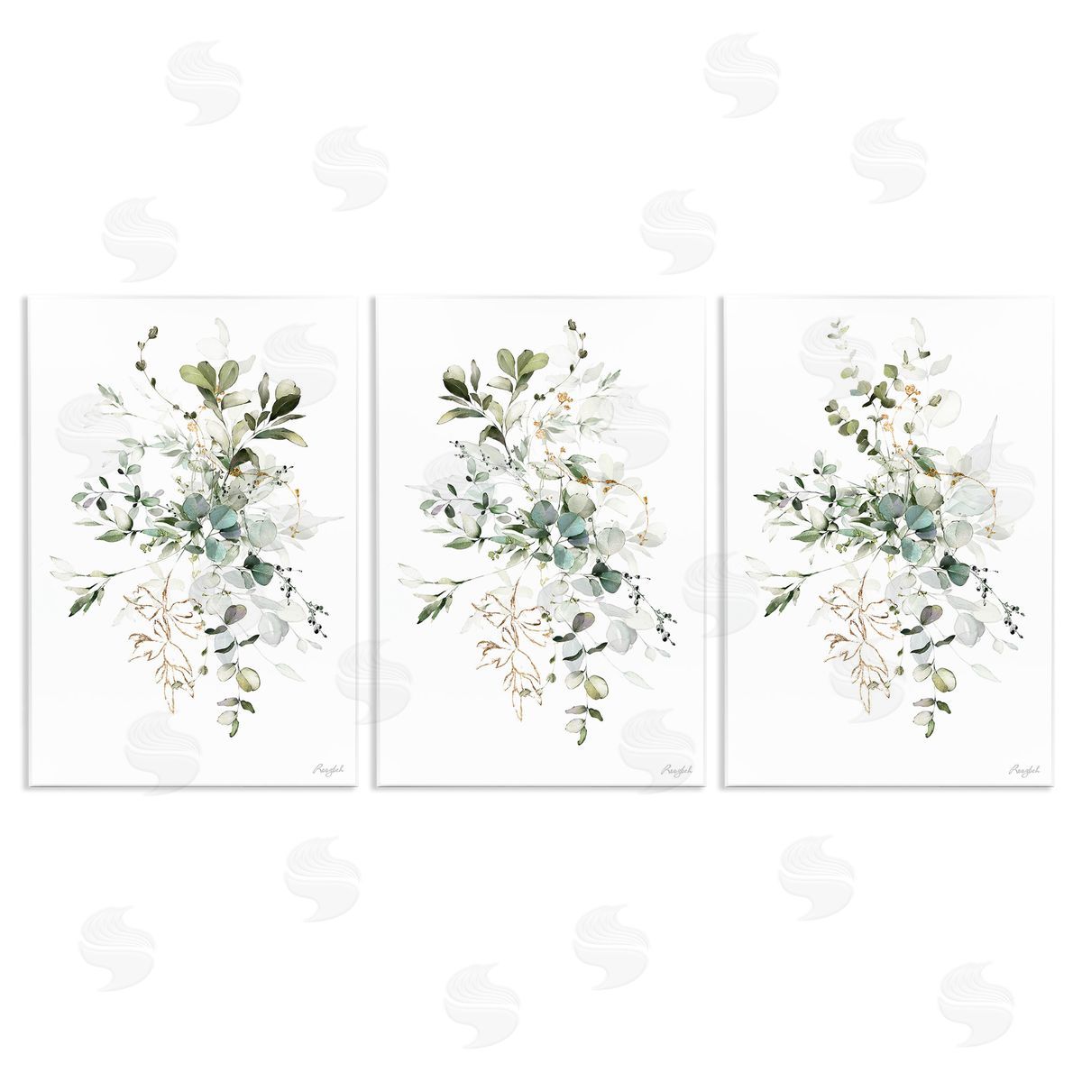 Roozbeh Herbal Botanicals Pattern Wooden Wall Plaque Art Print