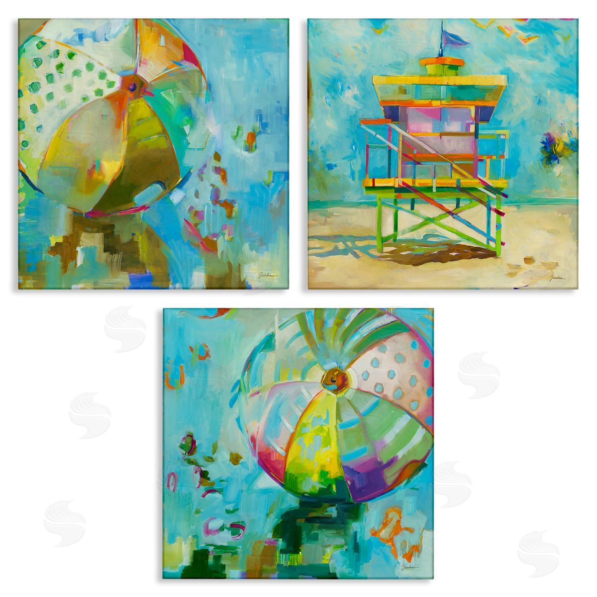 Liz Jardine Abstract Beach Scenes Canvas Wall Art Print