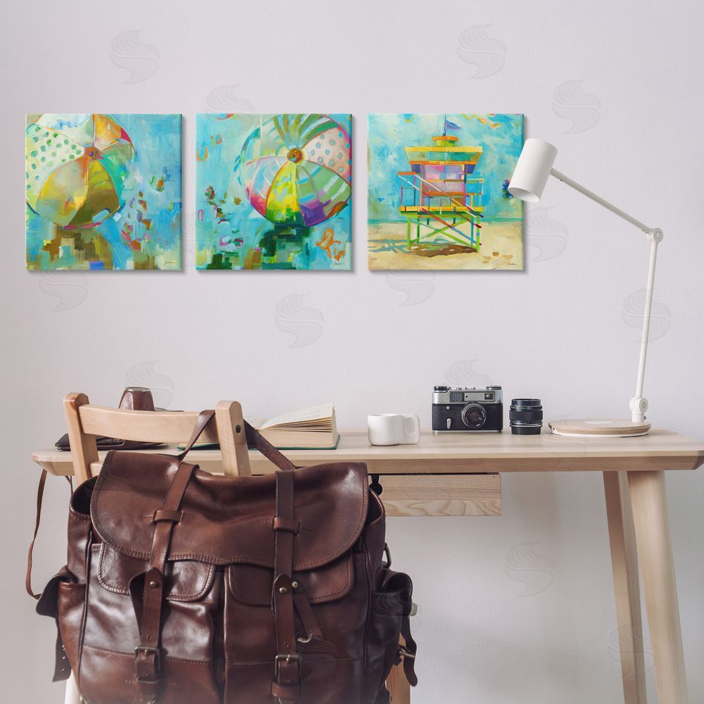 Liz Jardine Abstract Beach Scenes Canvas Wall Art Print in Room