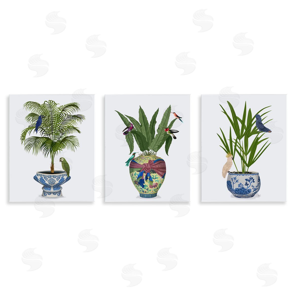Traditional House Plant Vases Wood Plaque Wall Art, Home Decor by Fab Funky