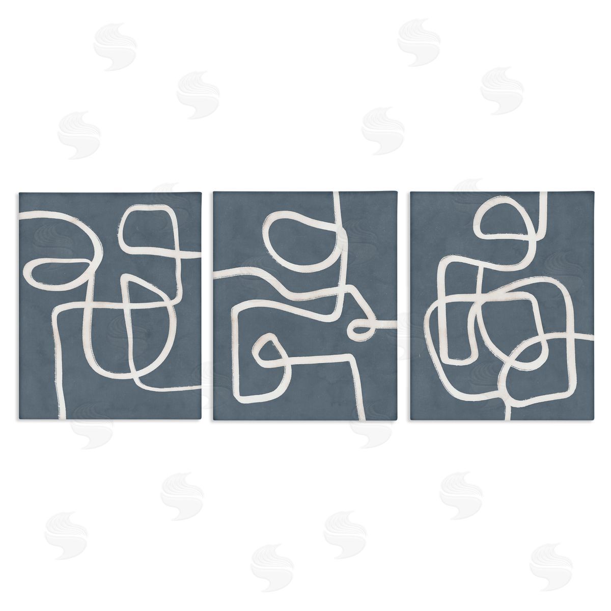 Squiggles on Grey Canvas Wall Art, Home Decor by Nina Blue