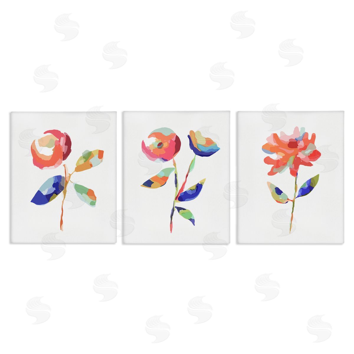 Brushed Freeflow Flower Canvas Wall Art, Home Decor by Lisa Nohren