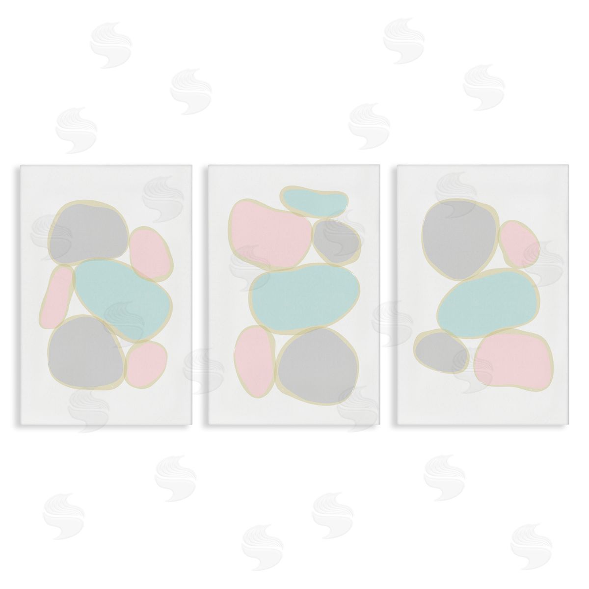 Pastel Stones on White Canvas Wall Art, Home Decor by Martina Pavlova