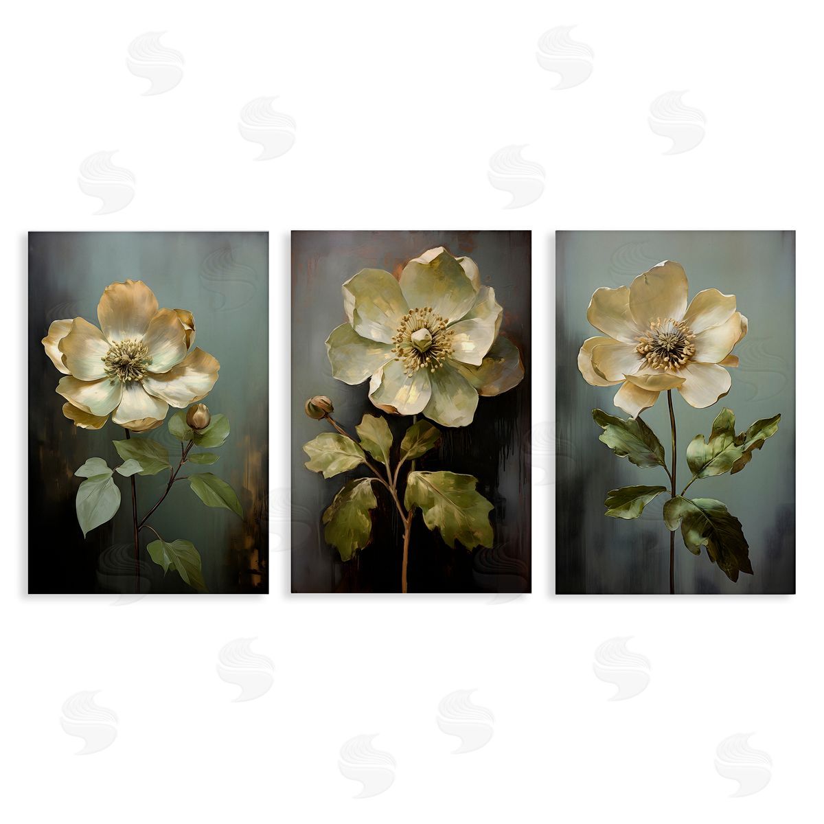 Detailed Magnolia Flowers Canvas Wall Art, Home Decor by Petal Prints Design