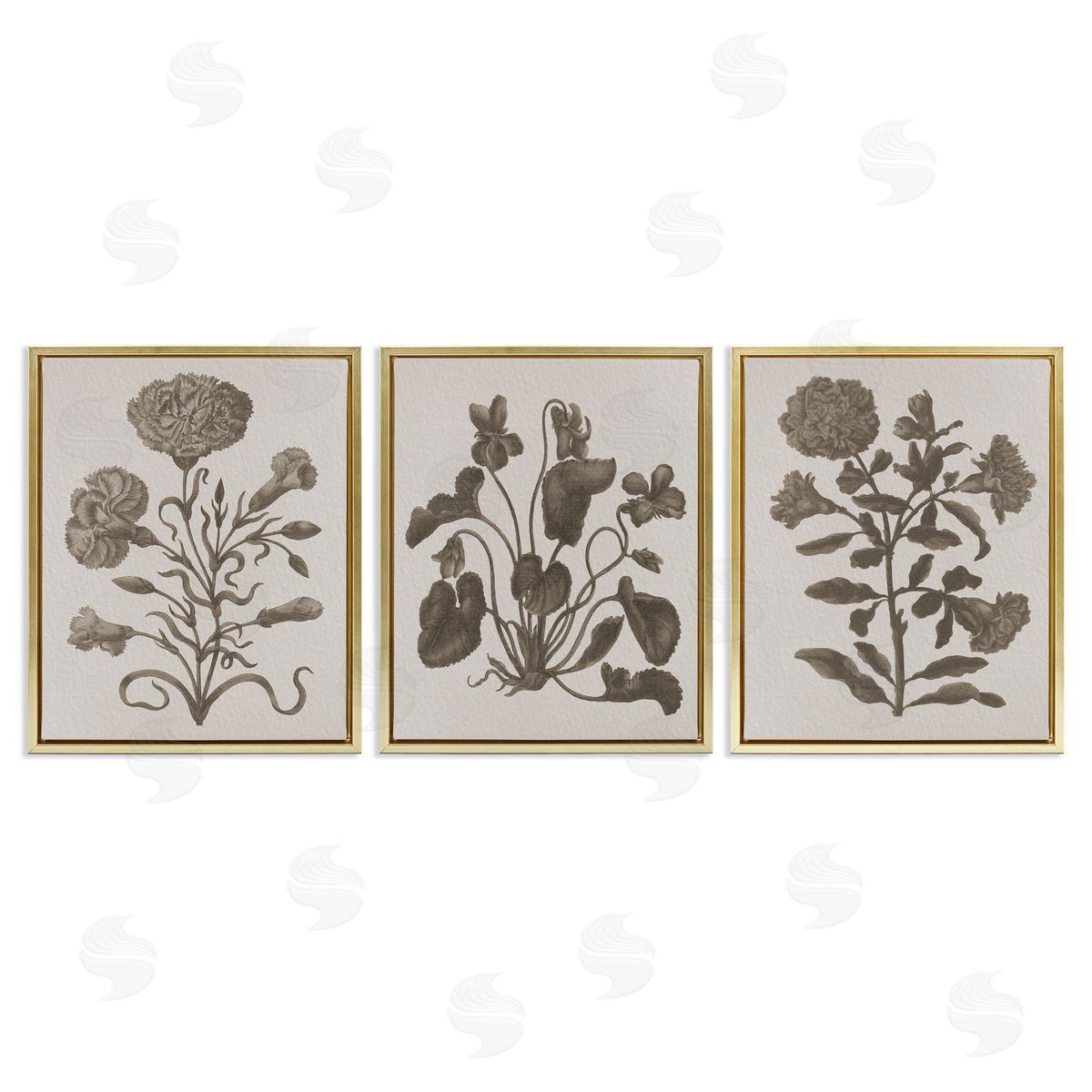 Vintage Country Botanicals Gold Floating Frame Canvas Wall Art, Home Decor by Stupell Studio
