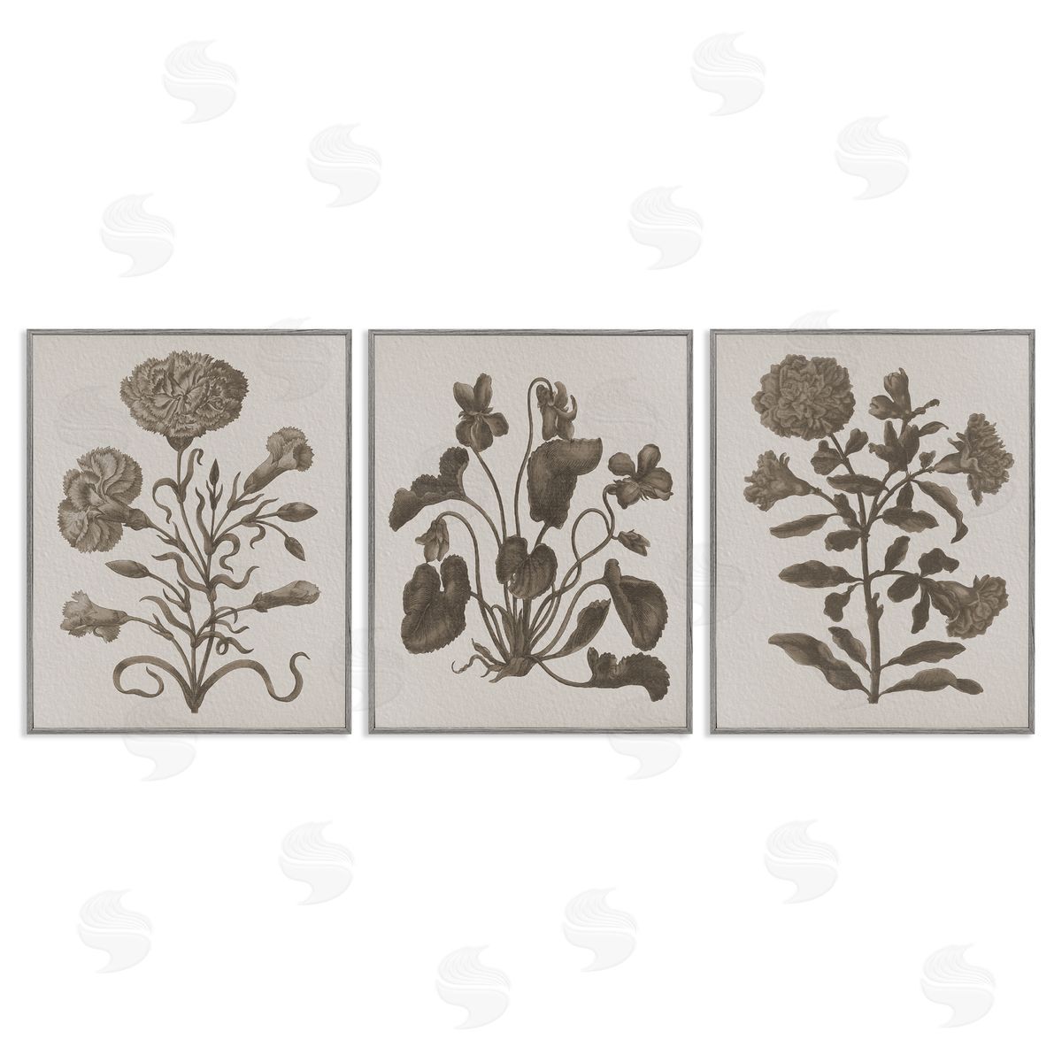 Vintage Country Botanicals Grey Frame Print Wall Art, Home Decor by Stupell Studio