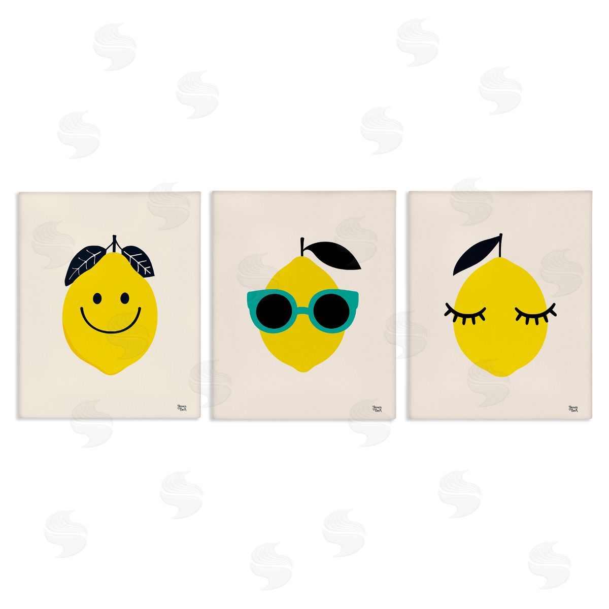 Jessica Beck Hip Summer Lemon Faces Canvas Wall Art Print
