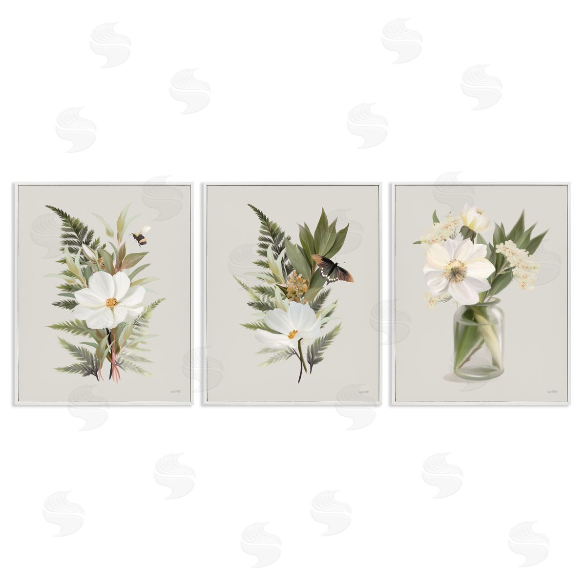 Country Magnolia Bundles White Frame Print Wall Art, Home Decor by House Fenway