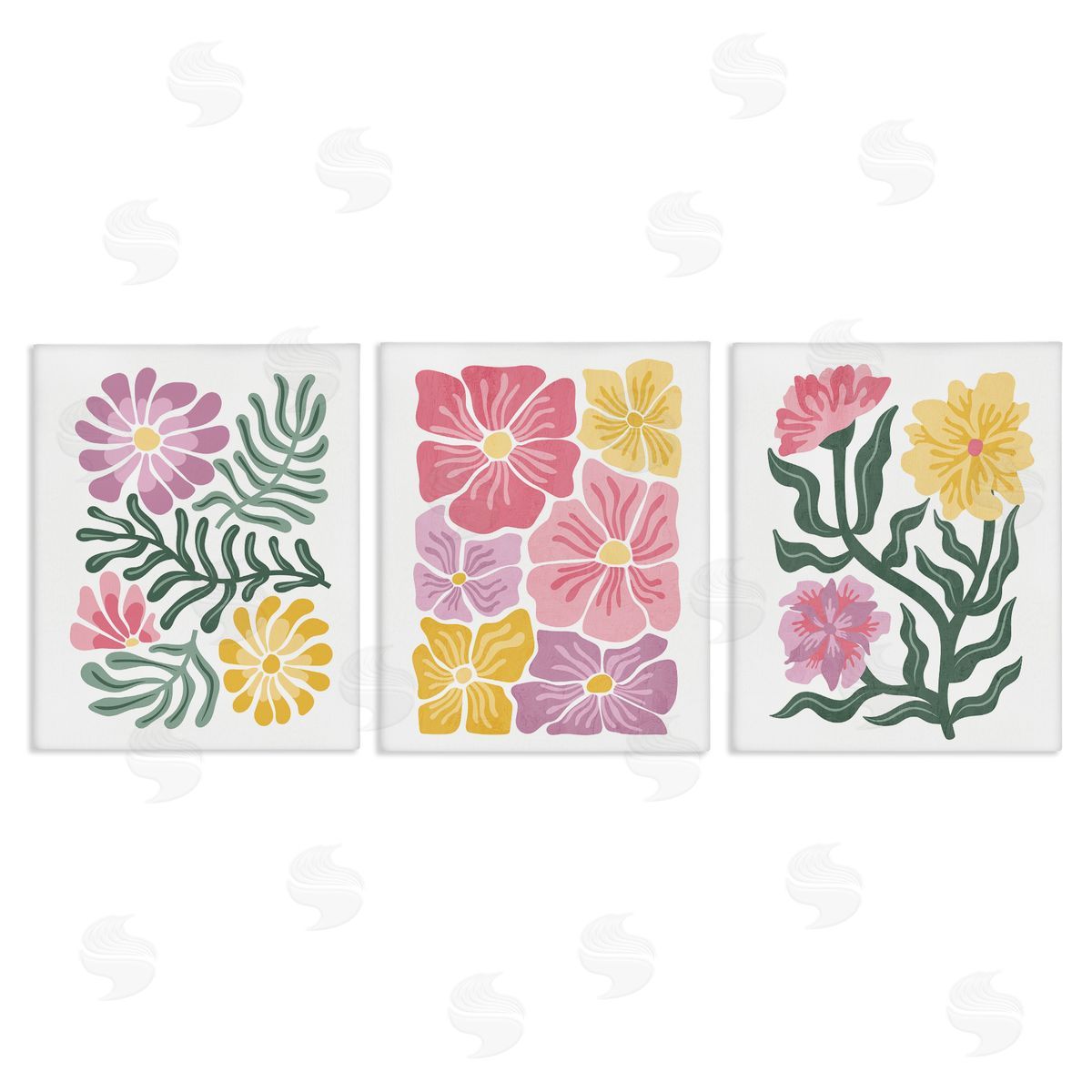 Minimal Spring Hue Flowers Canvas Wall Art, Home Decor by Kim Allen