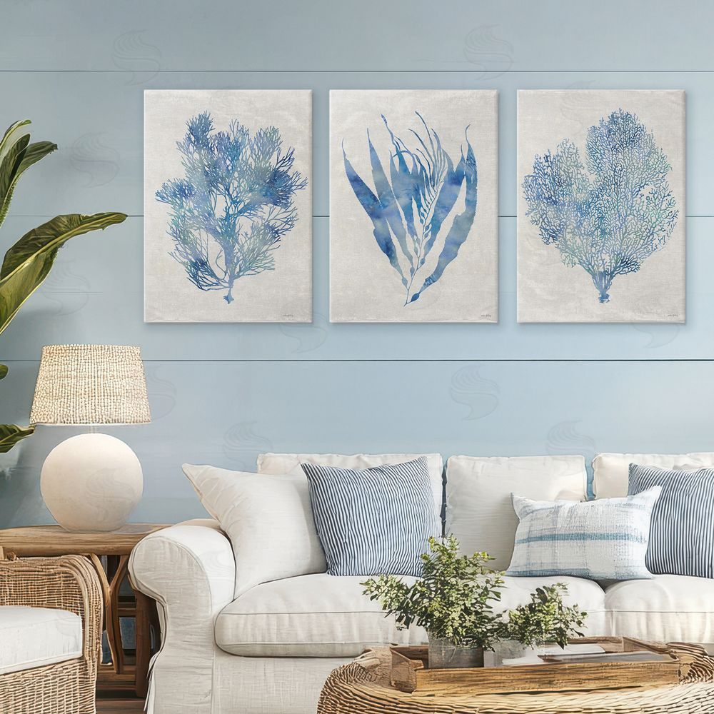 Amber Sterling Silhouette Seaweed Sprigs Canvas Art on Wall