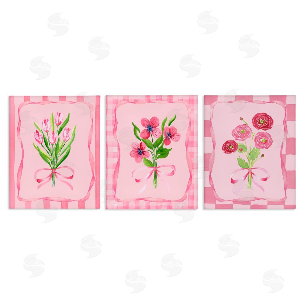 Nina Jacobs Pretty & Sweet Bordered Flowers Stretched Canvas Wall Art Print