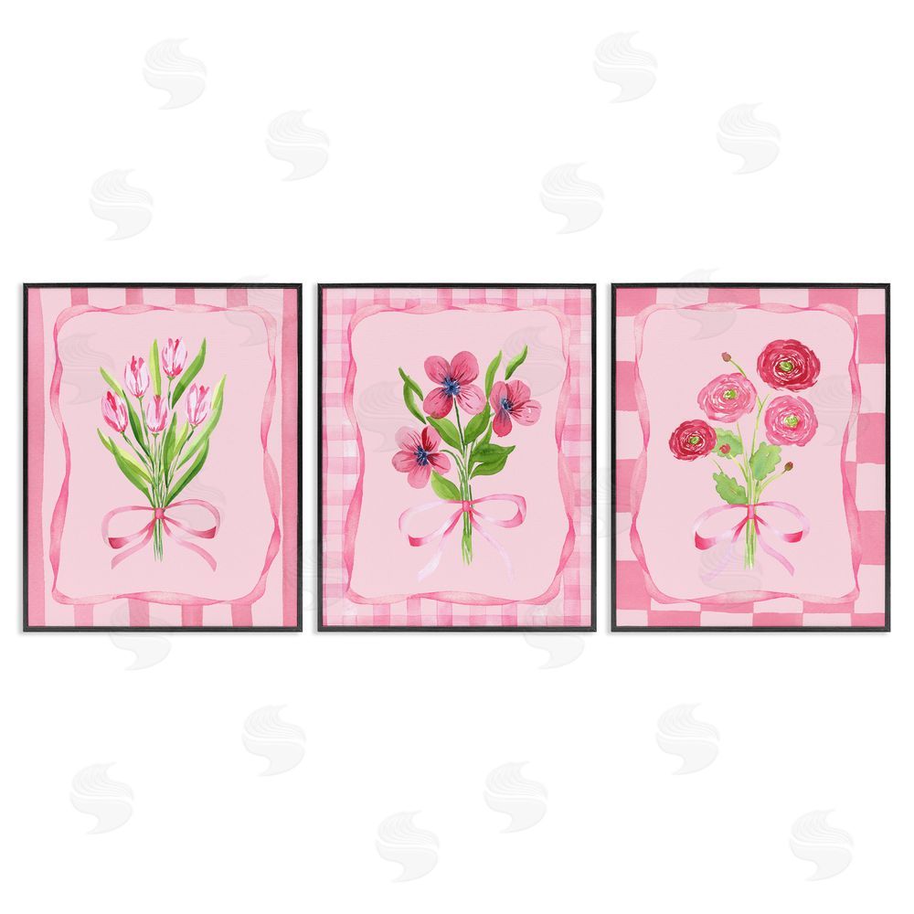 Nina Jacobs Pretty & Sweet Bordered Flowers Black Framed Giclee Print Wall Art