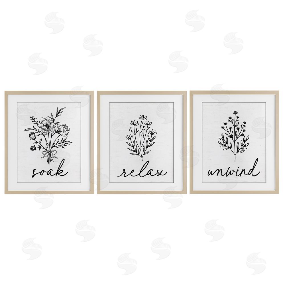 Lettered and Lined Bathroom Herbs for Relaxation Brown Framed Print Under Glass Wall Art
