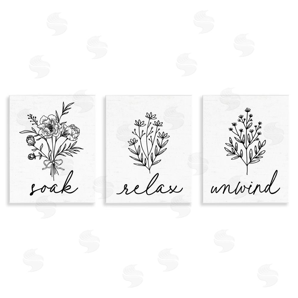 Lettered and Lined Bathroom Herbs for Relaxation Wooden Wall Plaque Art Print