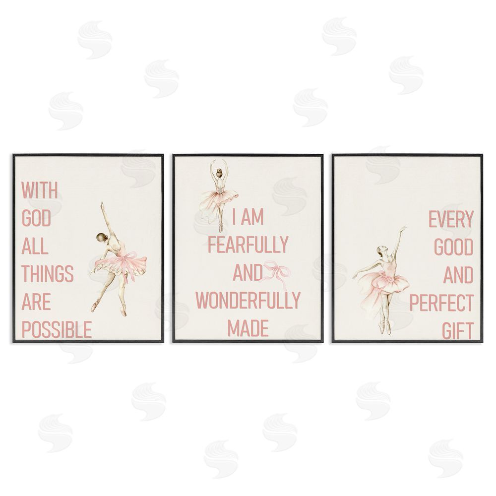 Kim Allen Faith Sentiments with Ballerinas Black Framed Giclee Print Wall Art