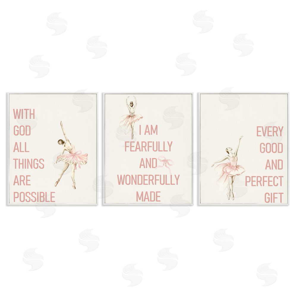 Kim Allen Faith Sentiments with Ballerinas White Framed Giclee Print Wall Art