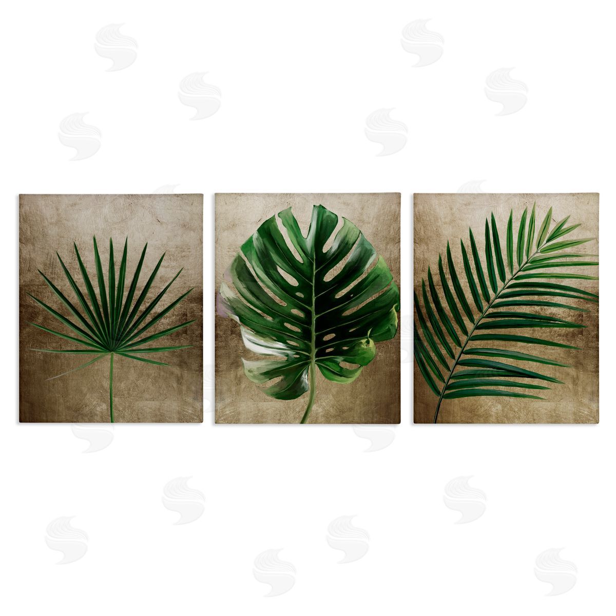 Anna Lischenko Rustic Earthy Tropical Leaves Canvas Wall Art Print