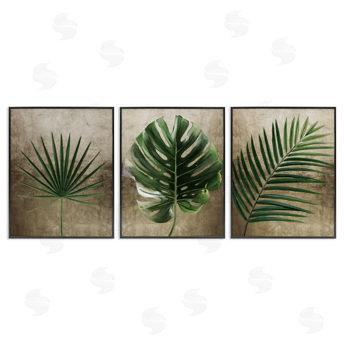 Anna Lischenko Rustic Earthy Tropical Leaves Canvas Wall Art Print