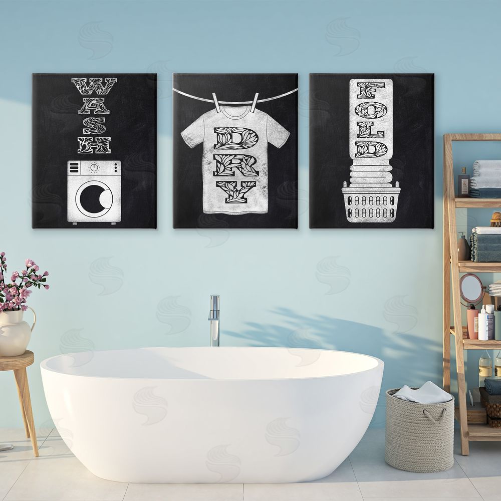 Marcus Prime Wash & Dry Ornate Letters Stretched Canvas Wall Art Print in Room