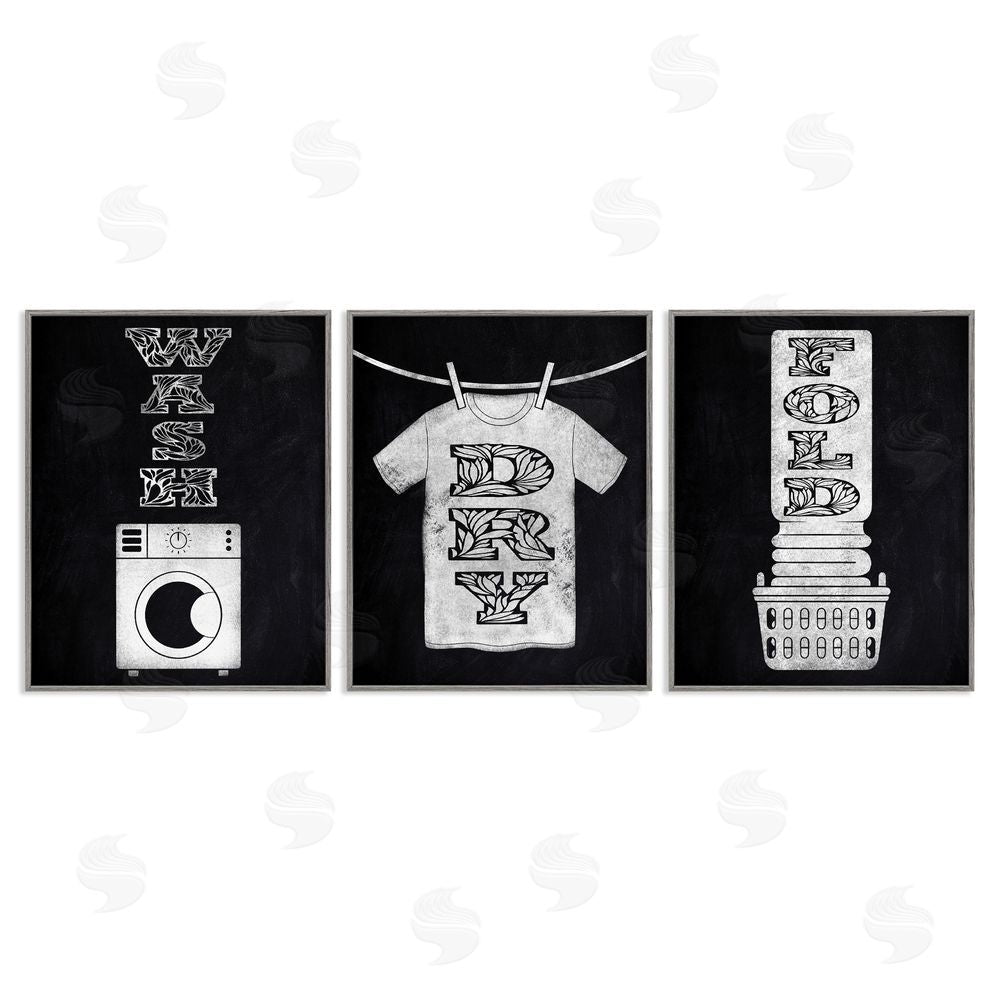 Marcus Prime Wash & Dry Ornate Letters Gray Framed Giclee Print Wall Art
