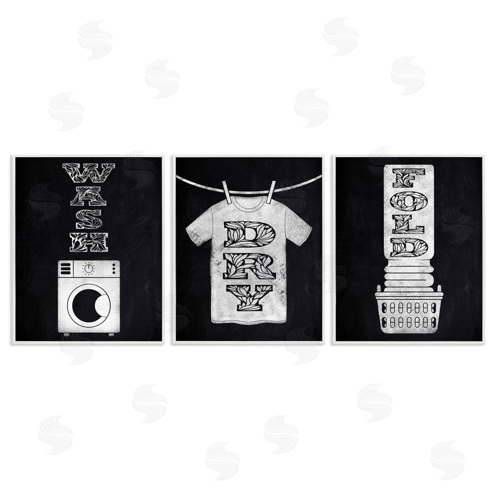 Marcus Prime Wash & Dry Ornate Letters White Framed Giclee Print Wall Art