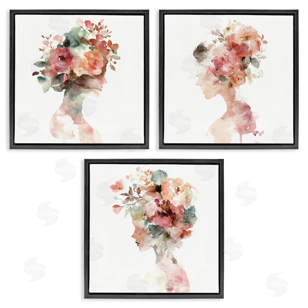 Svetlana Aleynikova Floral Dreamscape Portraits Black Floating Frame Canvas Wall Art Print