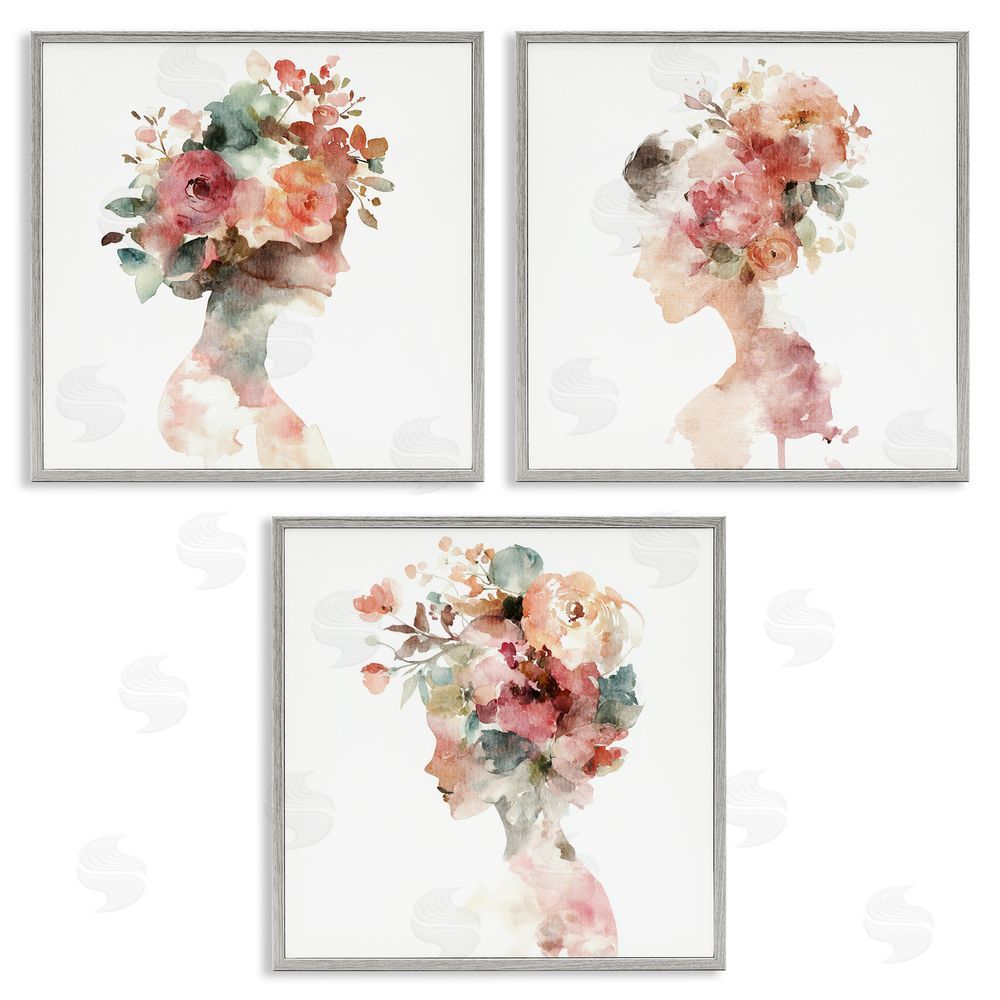 Svetlana Aleynikova Floral Dreamscape Portraits Gray Framed Giclee Wall Art Print