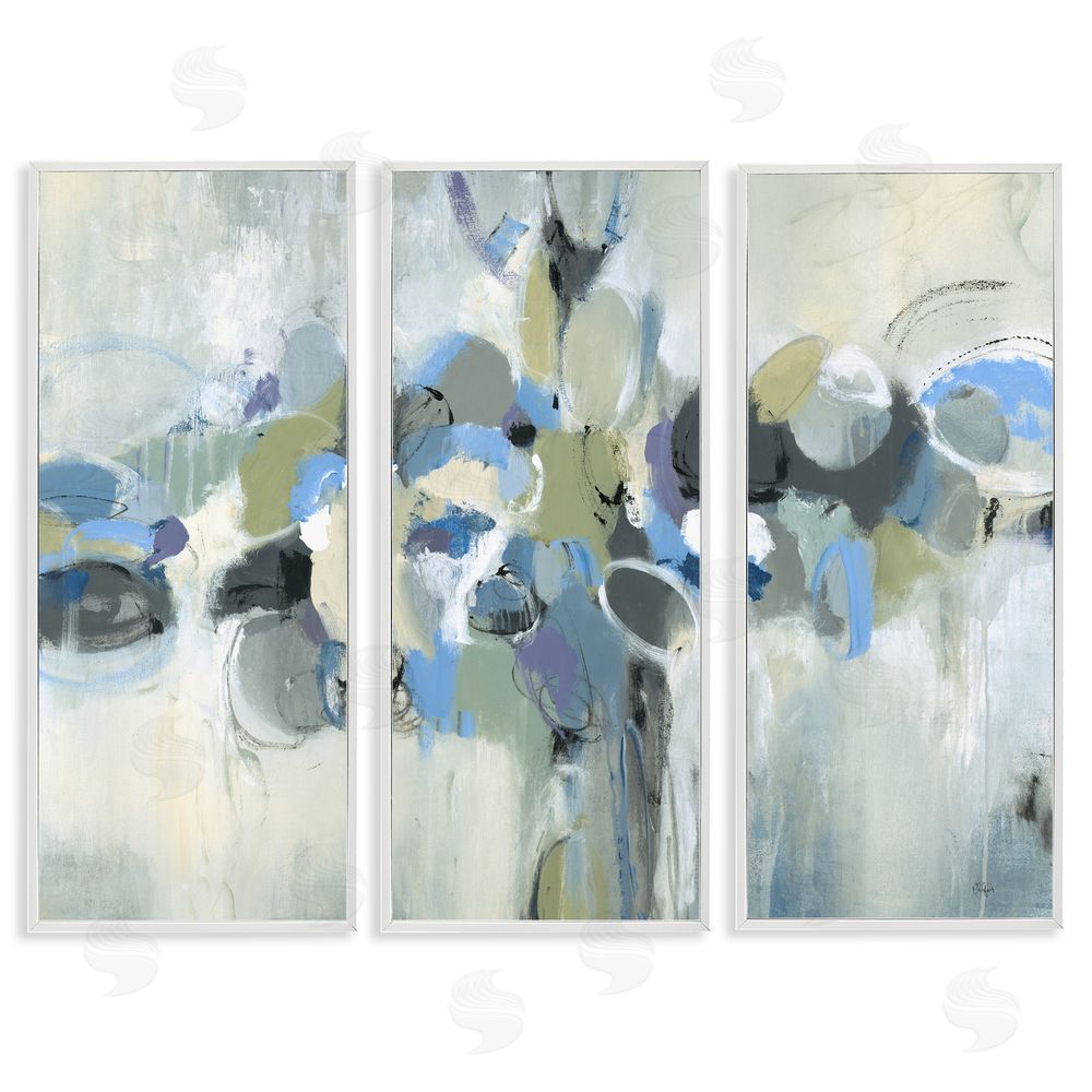 Lisa Ridgers Subdued Dappled Abstract White Framed Giclee Wall Art Print