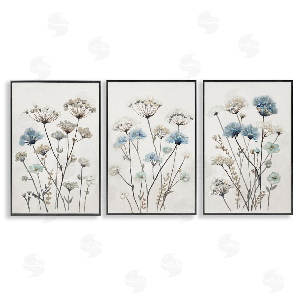 Sundance Graphics Neutral & Blue Garden Black Framed Giclee Wall Art Print