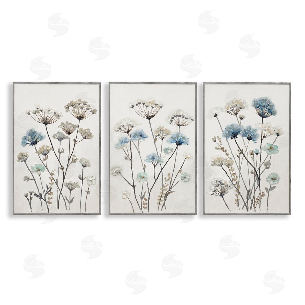 Sundance Graphics Neutral & Blue Garden Gray Framed Giclee Wall Art Print