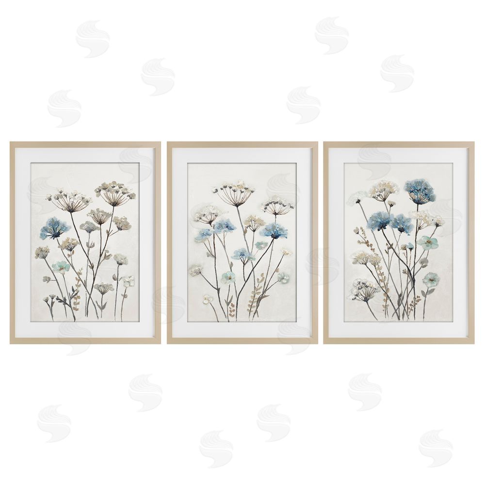 Sundance Graphics Neutral & Blue Garden Birch Framed Print Under Glass Wall Art