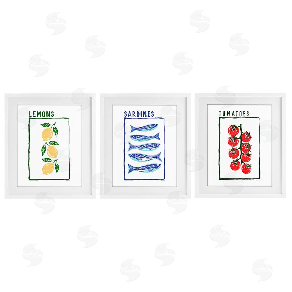 Amanda Greenwood Healthy Summer Foods White Framed Print Under Glass Wall Art