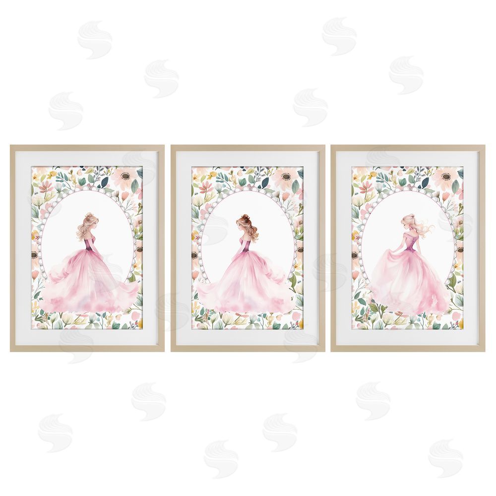 Christine Simpson Art Bordered Princess Love Brown Framed Print Under Glass Wall Art