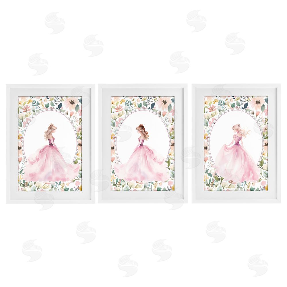 Christine Simpson Art Bordered Princess Love White Framed Print Under Glass Wall Art