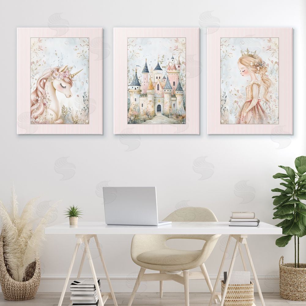 Christine Simpson Art Fantasy Enchanted Dreams Stretched Cavas Wall Art Set in Room