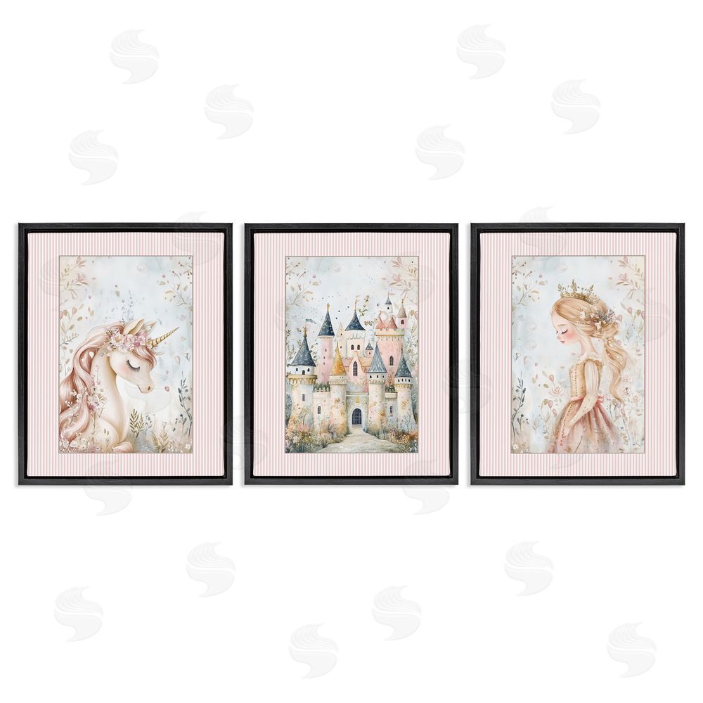 Christine Simpson Art Fantasy Enchanted Dreams Black Floating Frame Canvas Wall Art Print