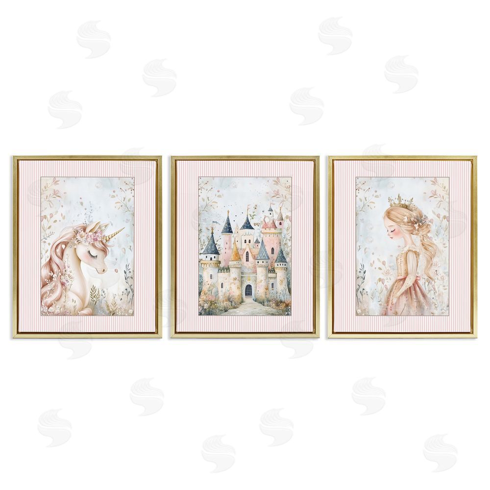Christine Simpson Art Fantasy Enchanted Dreams Gold Floating Frame Canvas Wall Art Print