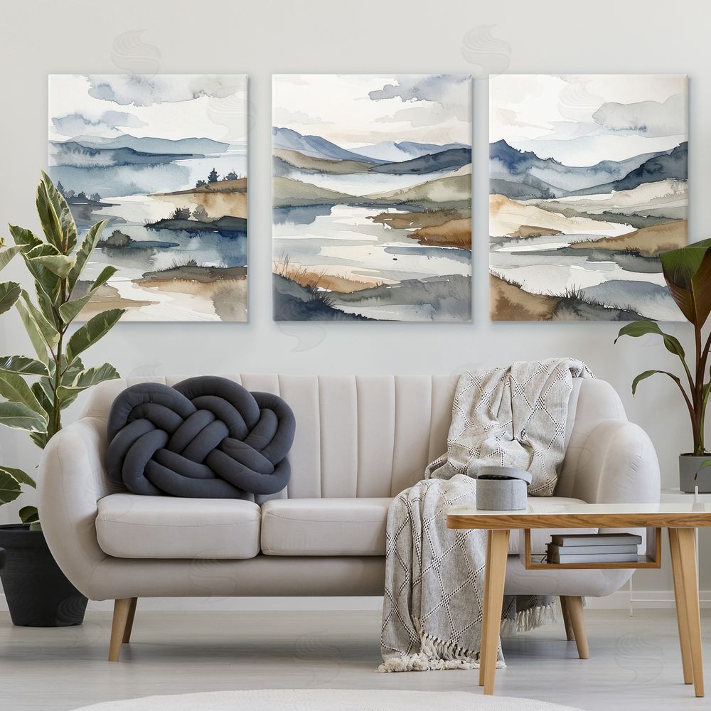 Alonza Saunders Continuous Flow Of Water Stretched Canvas Wall Art in Room