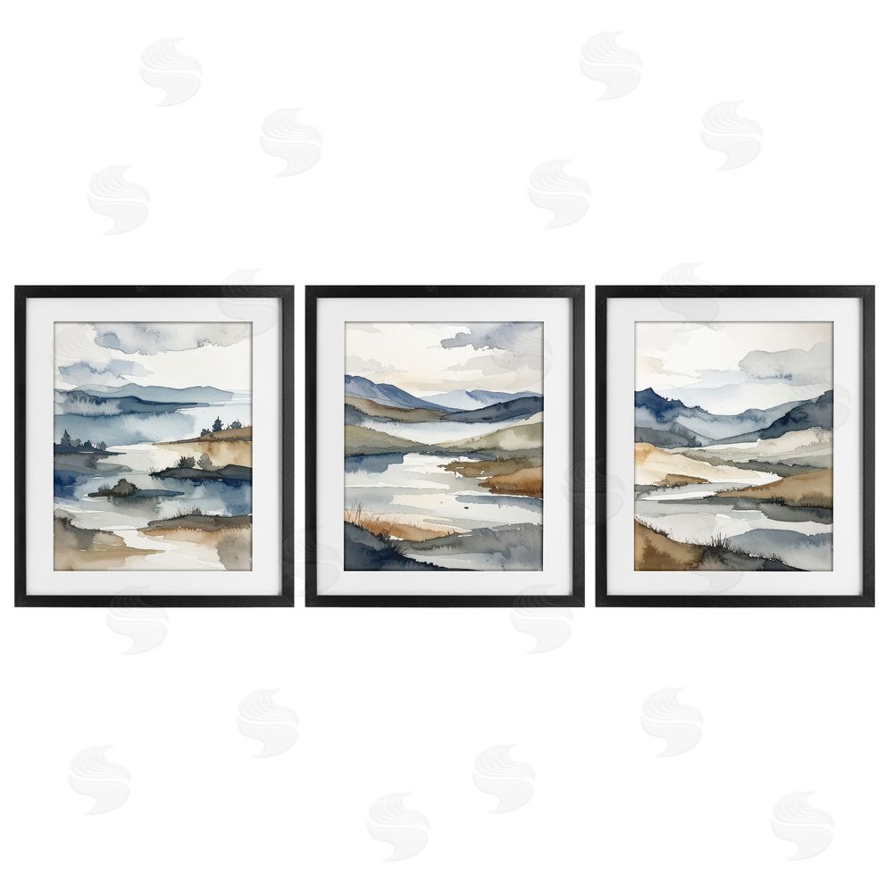 Alonza Saunders Continuous Flow Of Water Black Framed Print Under Glass Wall Art