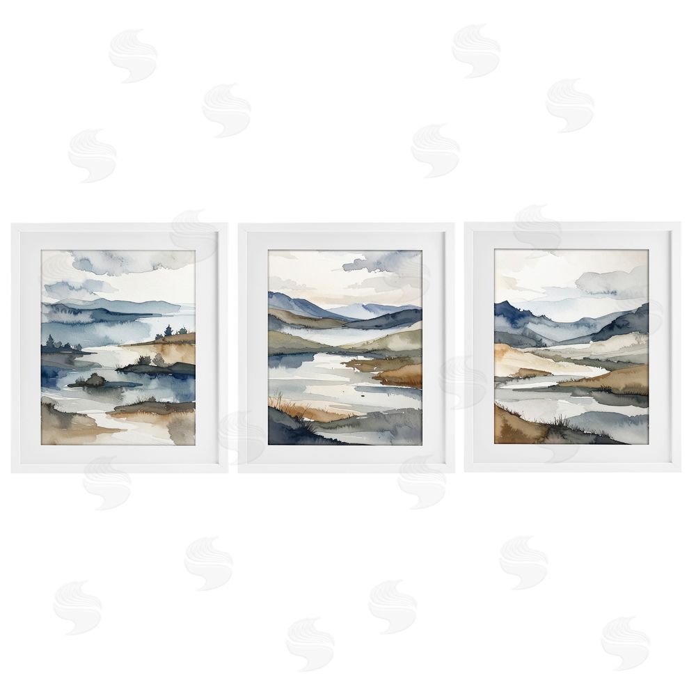 Alonza Saunders Continuous Flow Of Water White Framed Print Under Glass Wall Art