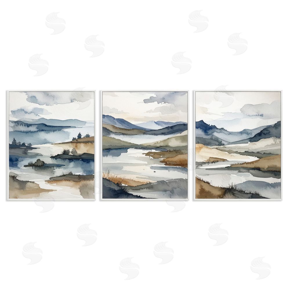 Alonza Saunders Continuous Flow Of Water White Framed Giclee Wall Art Print