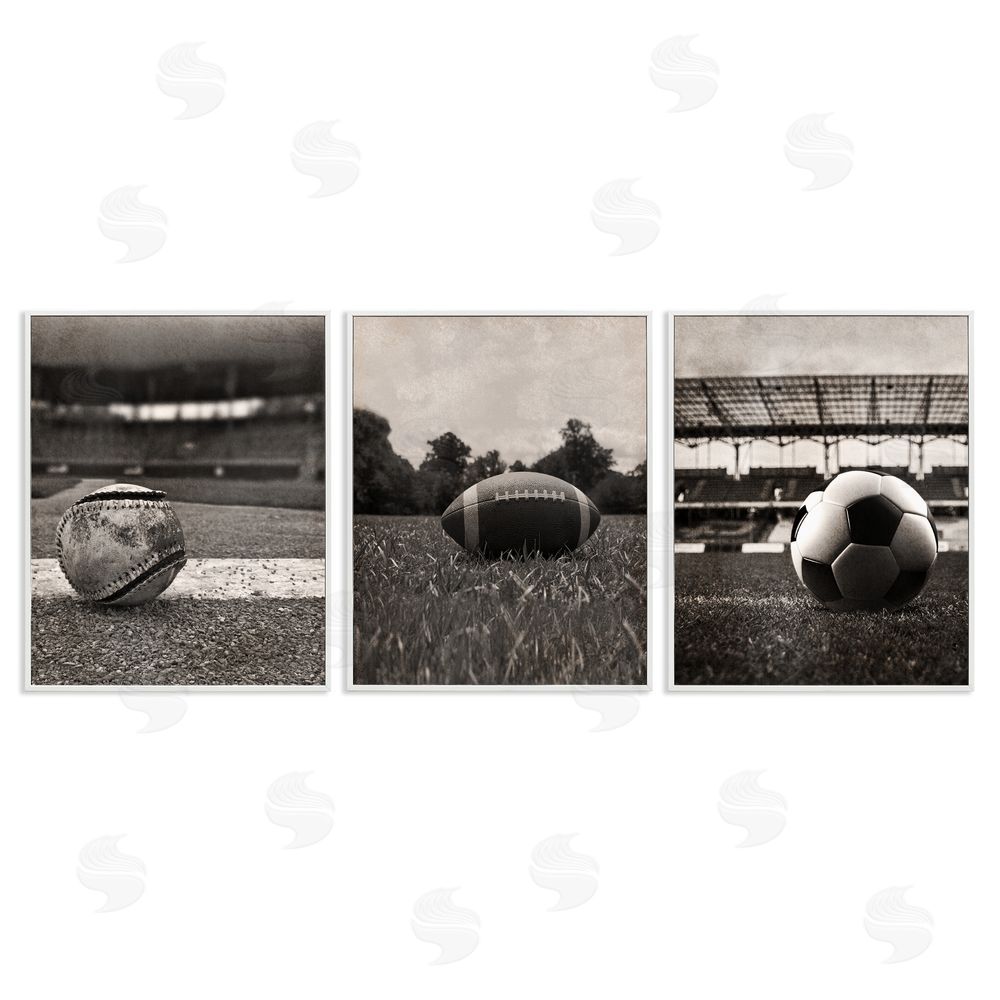 Marcus Prime Vintage Sports on Field White Framed Giclee Wall Art Print