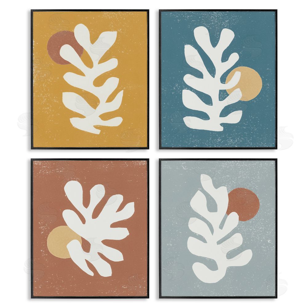 Moira Hershey Fluid Matisse Inspired Plants Abstract Black Framed Giclee Wall Art Print