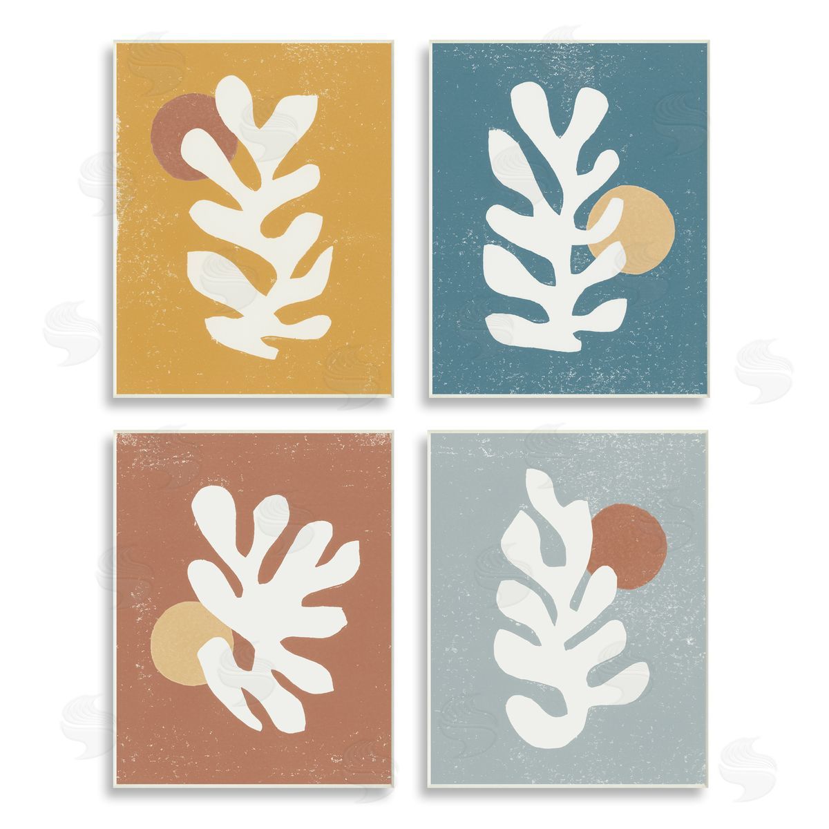 Moira Hershey Fluid Matisse Inspired Plants Abstract Wooden Wall Plaque Art Print