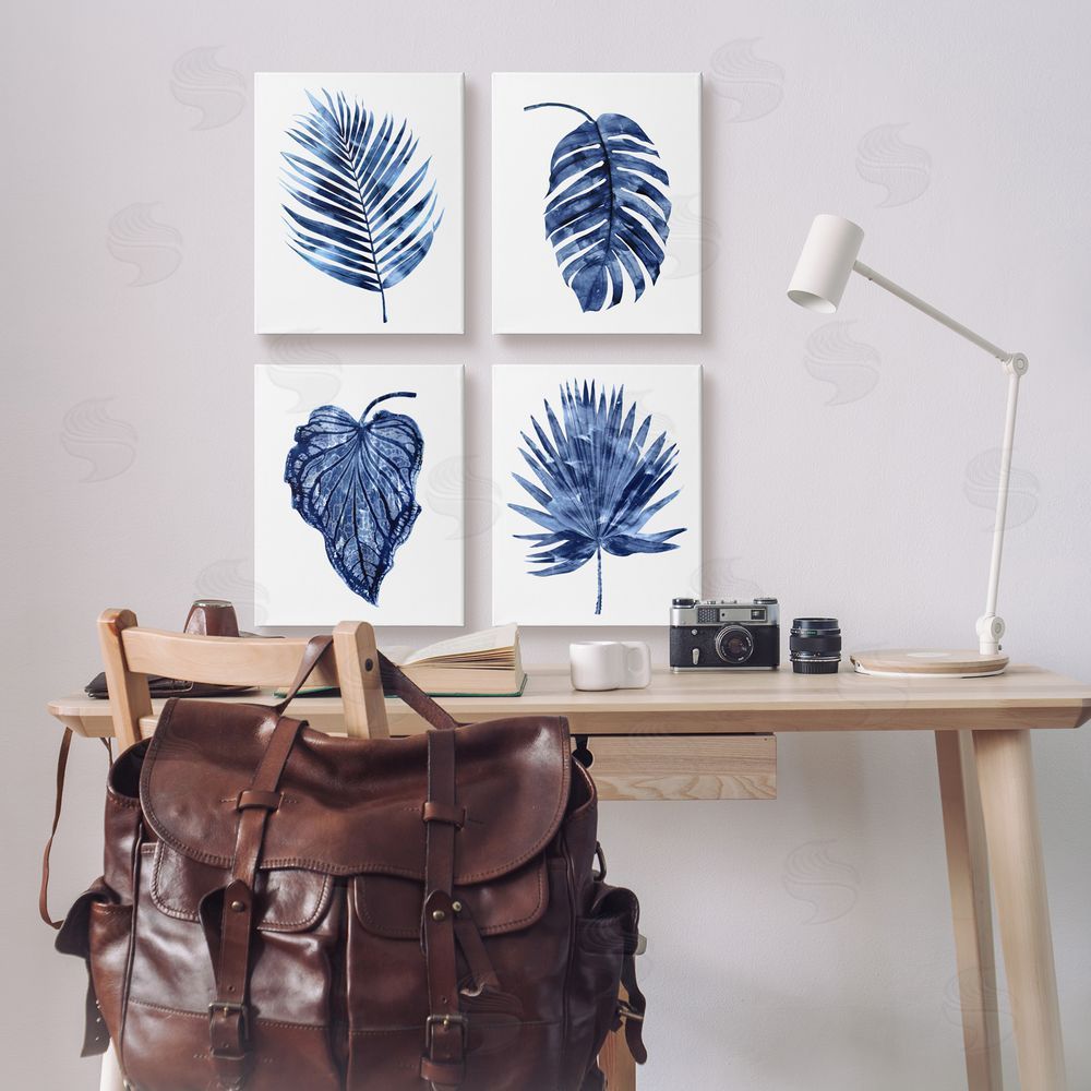 Melonie Miller Varied Leaves Simple Botanical Plant Canvas Wall Art Print in Room