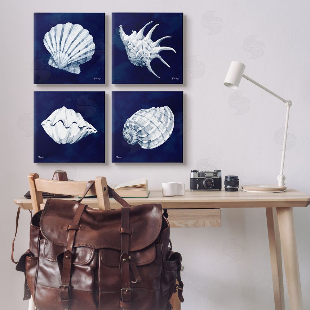 Paul Brent Traditional Cyanotype Shells Canvas Wall Art Print in Room